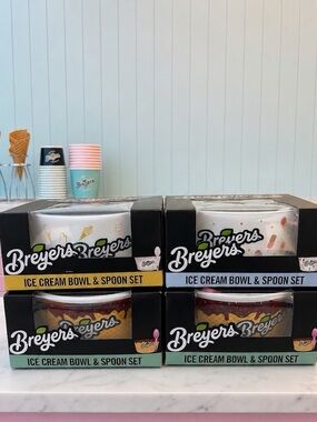 Breyers Ice Cream Bowl & Spoon Set of 4